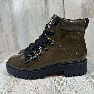 New Cougar Nash‎ Waterproof Patent Leather Hiker Boot In Stone #615